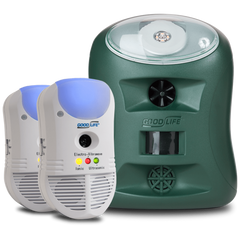 Indoor/Outdoor Premium Pack – Pictured: two Pest Repeller Ultimate® ATs and one Guardian™